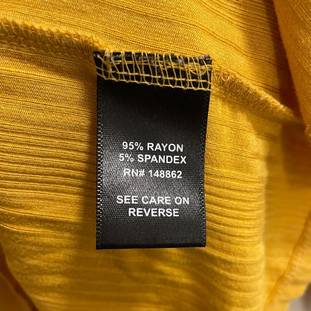 Torrid Mustard Ruffle bottom top - Picture 5 of 5
